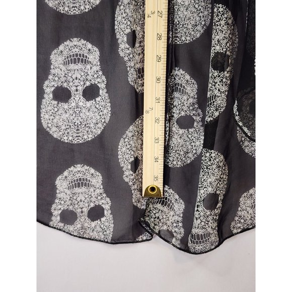 Lipstick Romper Womens Medium Black White Skull Pattern with Lining & String Tie - Picture 6 of 9
